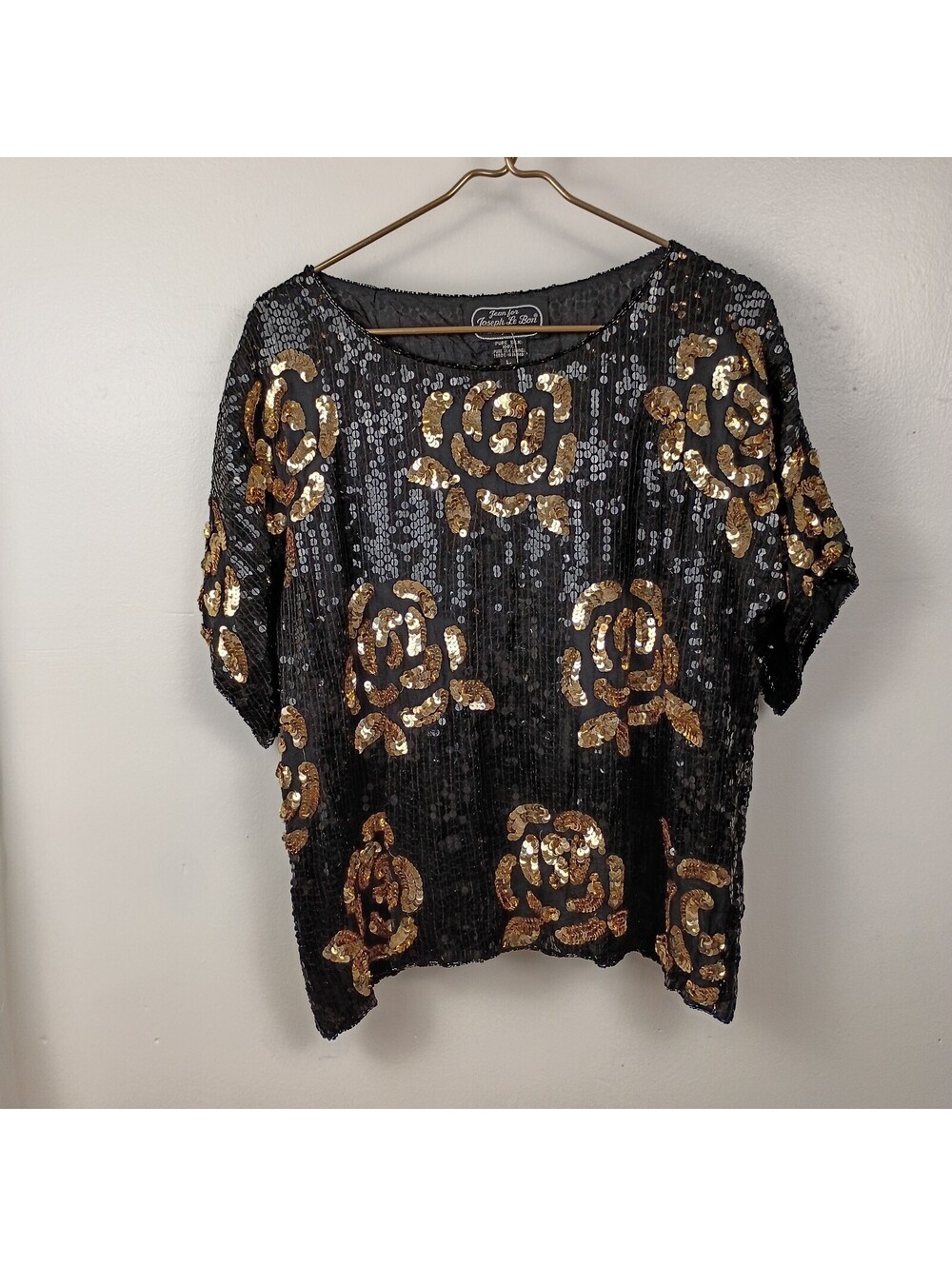 VTG 90s Silk Sequin Top Women’s Joseph Le Bon NWT Deadstock New Old Stock